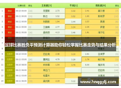 胜平负计算器，精准预测，尽在指间